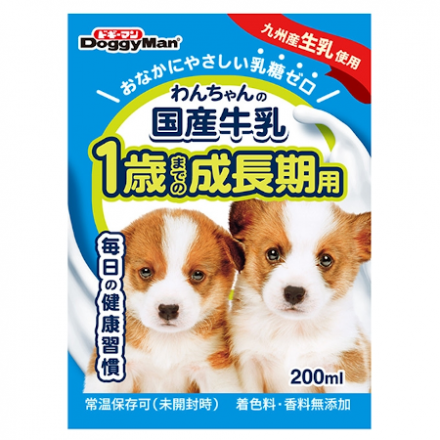 ドギーマン わんちゃんの国産牛乳 1歳までの成長期用 200ml